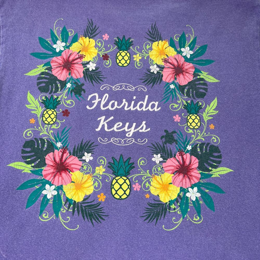 Florida Keys Lavender Printed Tee Small